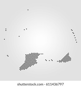 Halftone Dot Map Of Midway Atoll