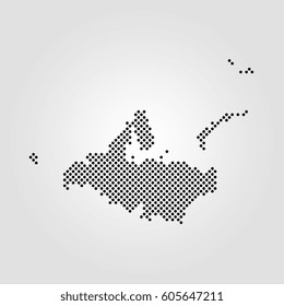 Halftone Dot Map Of Northwestern Federal District Of Russia