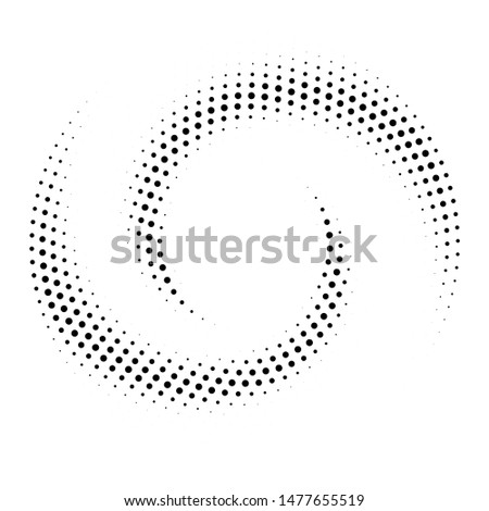 Halftone dotted background circularly distributed. Halftone effect pattern.Circle dots isolated on white background. Isolated circle dots  texture.