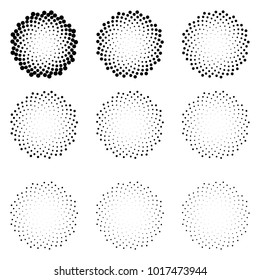 Halftone Dotted Circles Isolated On White Stock Illustration 1018609915