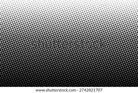 Halftone gradient of black dots varying top-to-bottom density for shading and visual illusion.