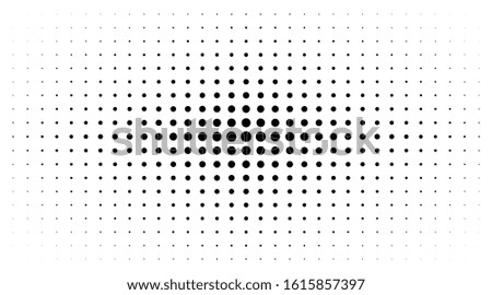 Halftone gradient texture isolated on white background. Comic dotted pattern using halftone circle dot raster texture. Pop art retro style. Blot half tone. 