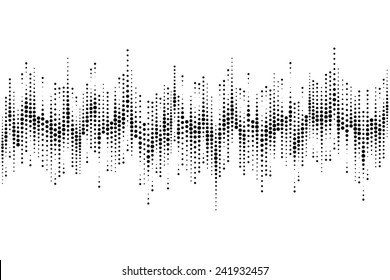 Halftone Sound Wave Pattern Modern Music Design Element Isolated On White Background 