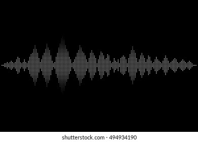 Halftone Square Sound Wave Elements Fade Stock Illustration 494934190 ...