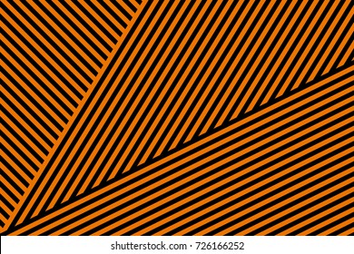 Halloween Background. Abstract Orange And Black Stripes Background.