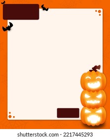 Halloween Background And Pumpkin With Text Holder