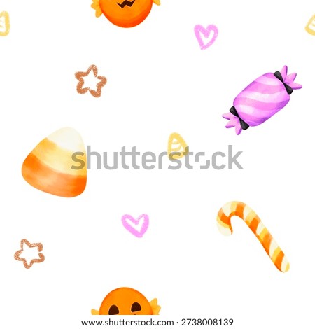 Halloween Candy Seamless Pattern, Background