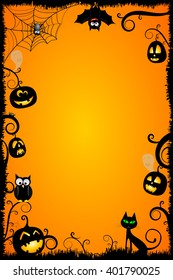 Halloween Night Background Vector Illustration Spooky Stock Vector ...