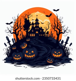 Halloween celebration, variations based on happy pumpkin and skeleton. - Powered by Shutterstock