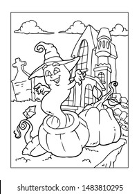 Halloween Coloring Page For Kids