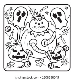 Coloring Book Halloween Images Vector Illustration Stock Vector ...