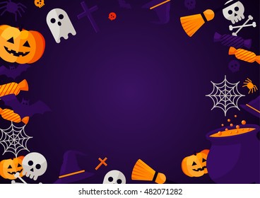 Halloween Concept Banner Flat Icon Set Stock Illustration 482071282 ...