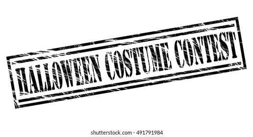 Halloween Costume Contest Stamp On White Background