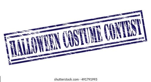 Halloween Costume Contest Stamp On White Background