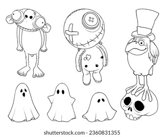 Halloween Creepy Creatures Cartoon