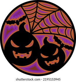 Halloween Cut Paper Effect Icons, 3d Illustrations