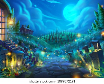 Nacht Garten Stock Illustrations Images Vectors Shutterstock