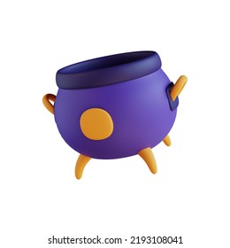 Halloween Empty Cauldron 3d Illustration