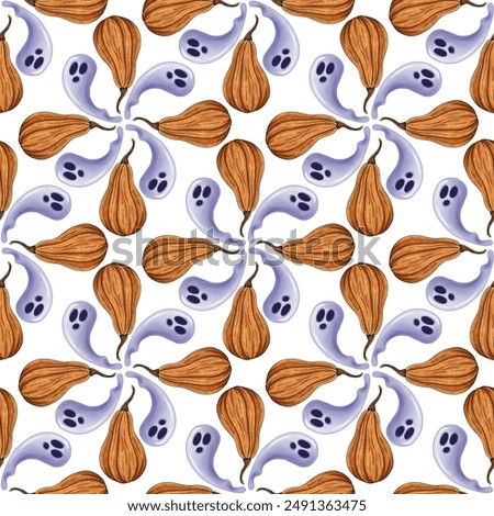 Halloween Frights: Ghost and Pumpkin Pattern