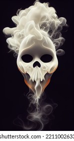 Halloween Ghost. Smoke Skull Effect Design. 