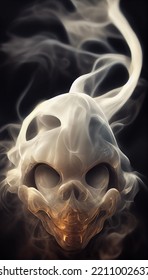 Halloween Ghost. Smoke Skull Effect Design. 