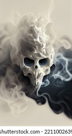 Halloween Ghost. Smoke Skull Effect Design. 