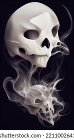 Halloween Ghost. Smoke Skull Effect Design. 