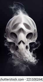 Halloween Ghost. Smoke Skull Effect Design. 