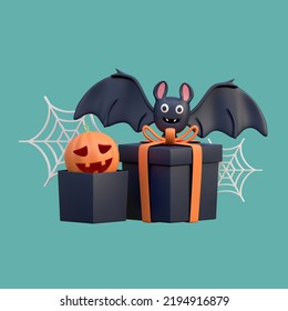 Halloween Gift Box 3d Icon Illustration