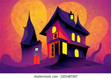 Halloween Haunted House Clipart Background