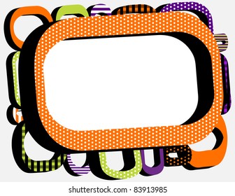 Halloween MOD Frame - Orange, Purple And Green Decorate This Halloween Mod Frame In Solids, Gingham, Dots And Stripes