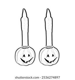 Halloween Pumpkin candles kids colouring pages - Powered by Shutterstock