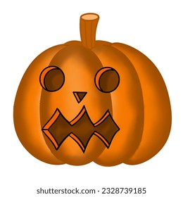 Halloween pumpkin cartoon drawing