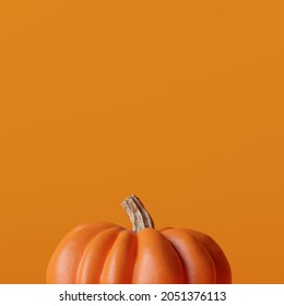 Halloween Pumpkin With Orange Background. 3d Rendering