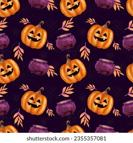 Halloween pumpkin seamless pattern. Illustration background. For print, textile, web, home decor, fashion, surface, graphic design - Powered by Shutterstock