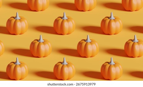 Halloween pumpkins background. 3d rendering