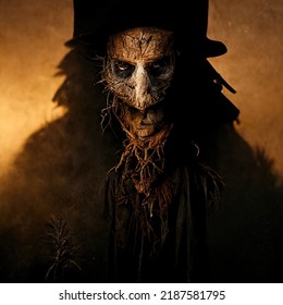 Halloween Scarecrow, Creepy Looking Face