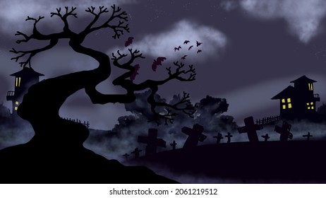 Halloween Theme Background. It Will Fit To Be A Post Card, Your Desktop Wallpaper, Callendar Etc.