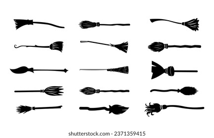 halloween witch broom isolated on white background - Powered by Shutterstock