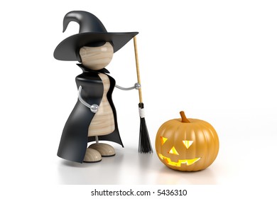 halloween. witch and pumpkin - Powered by Shutterstock