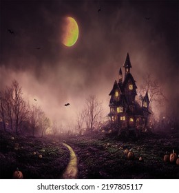 Hallowen House Black Theme Background