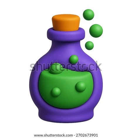 hallowen Magic Potion Bottle 3d graphical line image