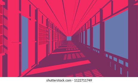 Hallway 3d Render
