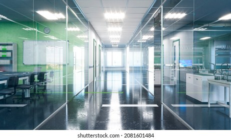 Hallway in the scientific laboratory. 3d illustration - Powered by Shutterstock