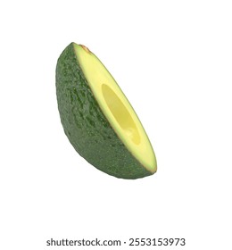 A halved avocado showcasing its creamy interior and seed cavity. Ideal for culinary presentations or healthy eating discussions. - Powered by Shutterstock