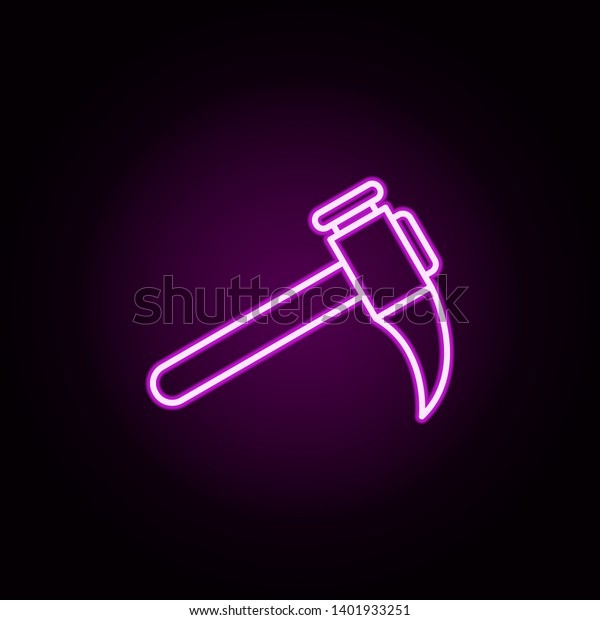 hammer neon icon.\
Elements of auto workshop set. Simple icon for websites, web\
design, mobile app, info\
graphics