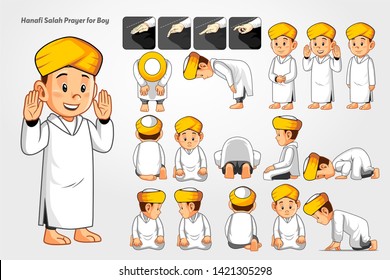 Hanafi Salah Prayer Boys Stock Illustration 1421305298 | Shutterstock