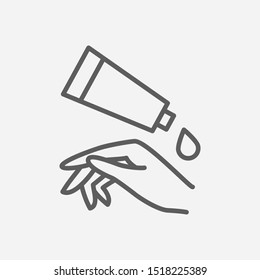 Hand Cream Icon Line Symbol. Isolated Illustration Of Hand Cream Icon Sign Concept For Your Web Site Mobile App Logo UI Design.