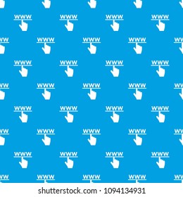 Hand cursor and website pattern repeat seamless in blue color for any design. geometric illustration