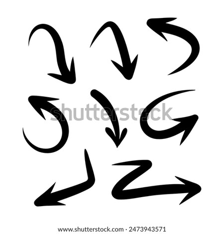 hand doodle arrow set, image illustration